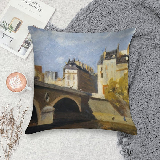 Bridge on The Seine   1909 by Edward Hopper Soft Style Accent Throw Pillow