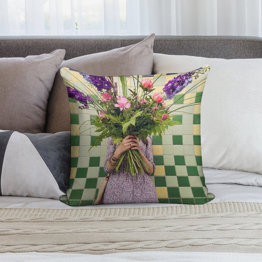 Flower Girl Soft Luxury Feel Throw Pillow
