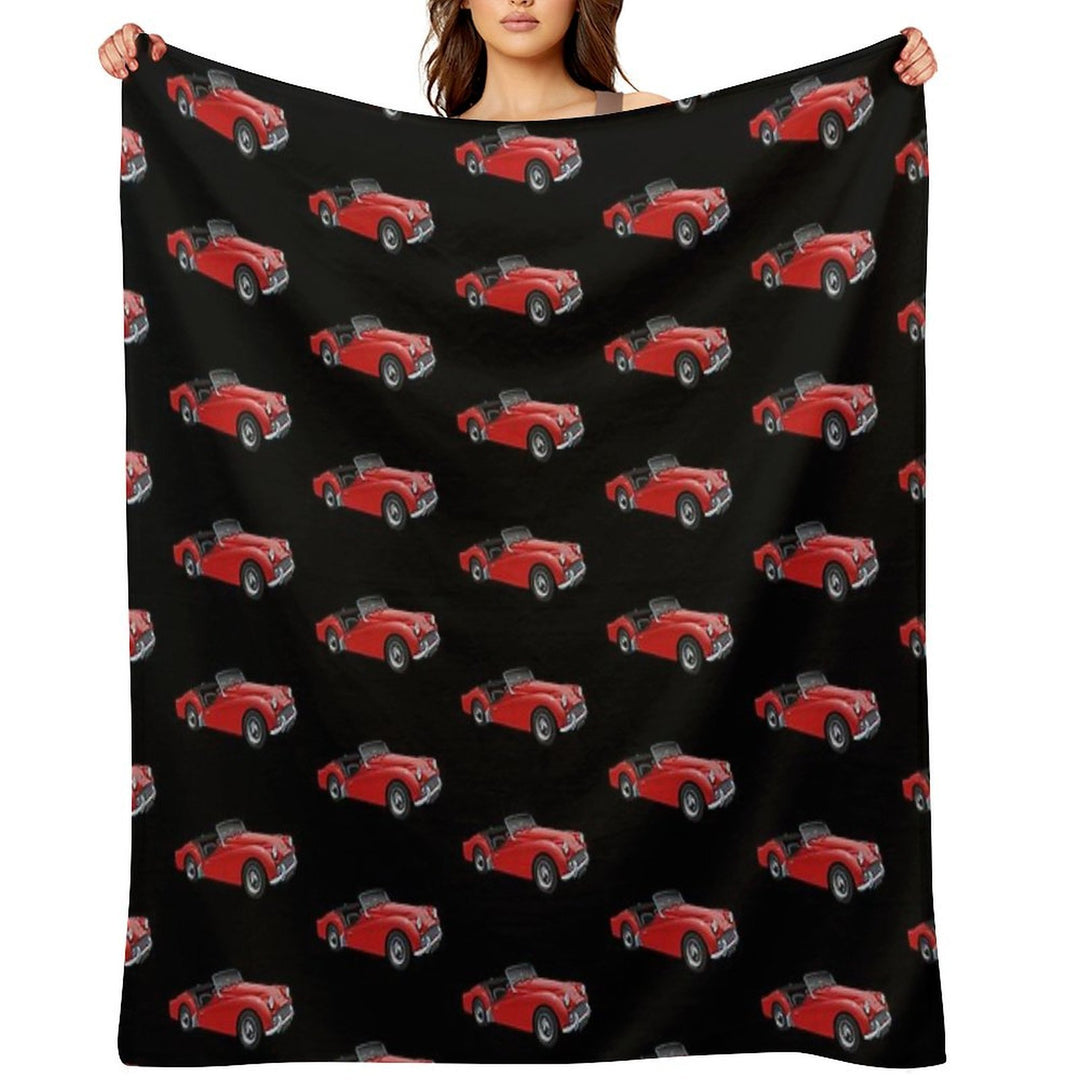Triumph TR3 in Red Multi-functional Throw Blanket