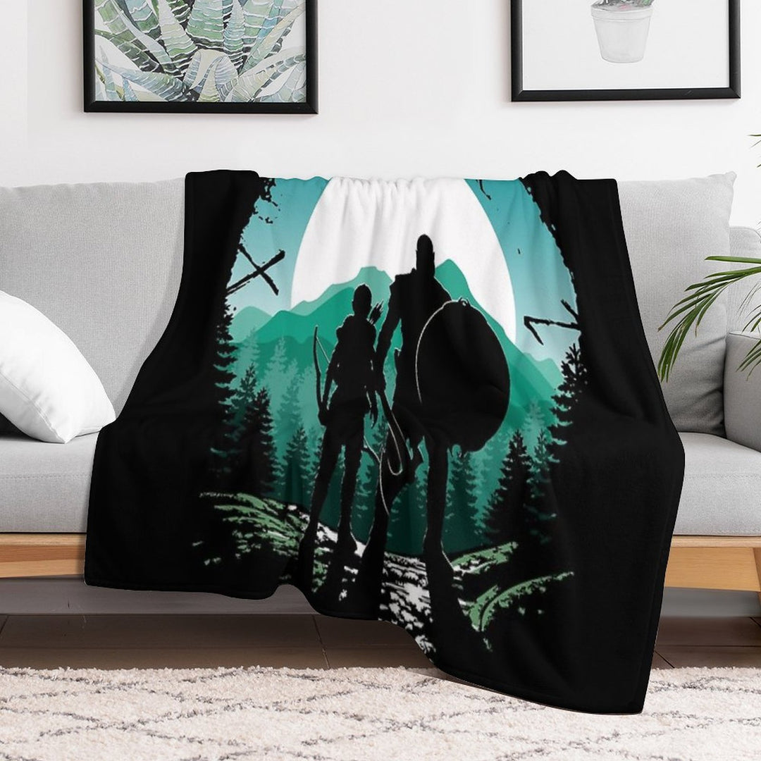 Kratos And Son Velvety-soft Throw Blanket