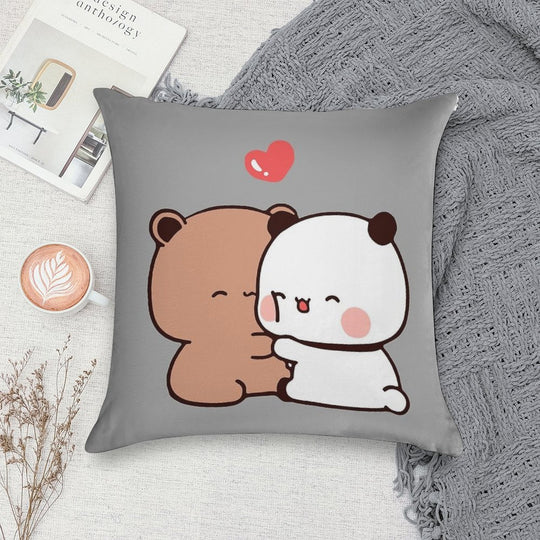 DuDu Bear And BuBu Panda Special Moment❤️ Soft Warmth Comfort Throw Pillow