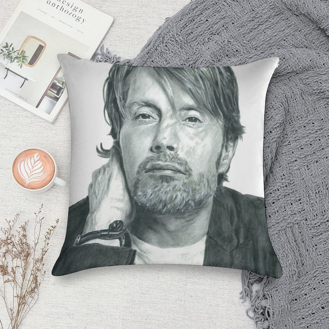 Mads Mikkelsen 2 Soft Shrink-Resistant Throw Pillow