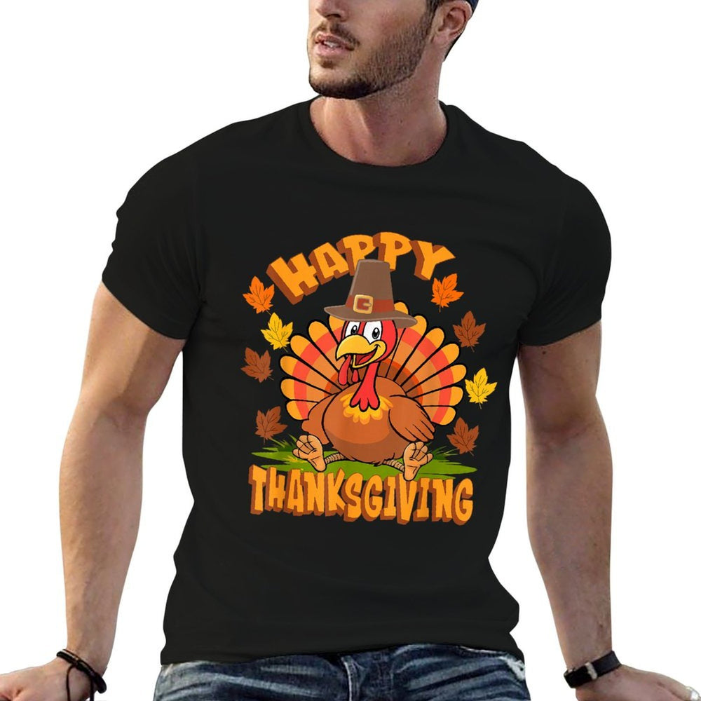 Funny Thanksgiving Happy Turkey Family Dinner  Graphic-printed T-Shirt