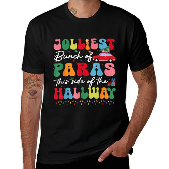 Jolliest Bunch of Paras This Side of The Hallway Xmas Group  Wrinkle-resistant T-Shirt