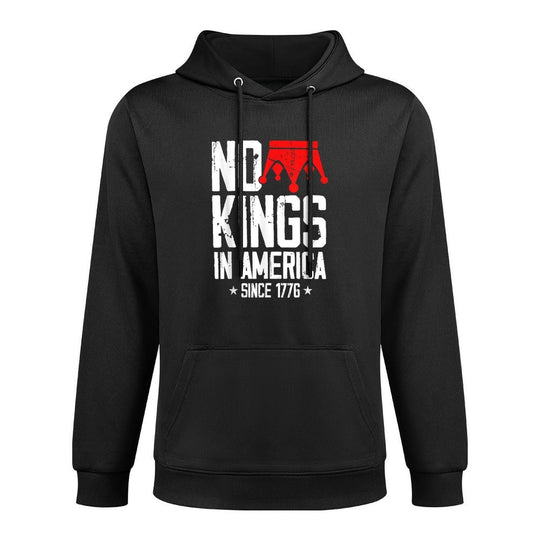 No Kings in America Since 1776 Distressed USA Vintage Moisture-Wicking Hoodie