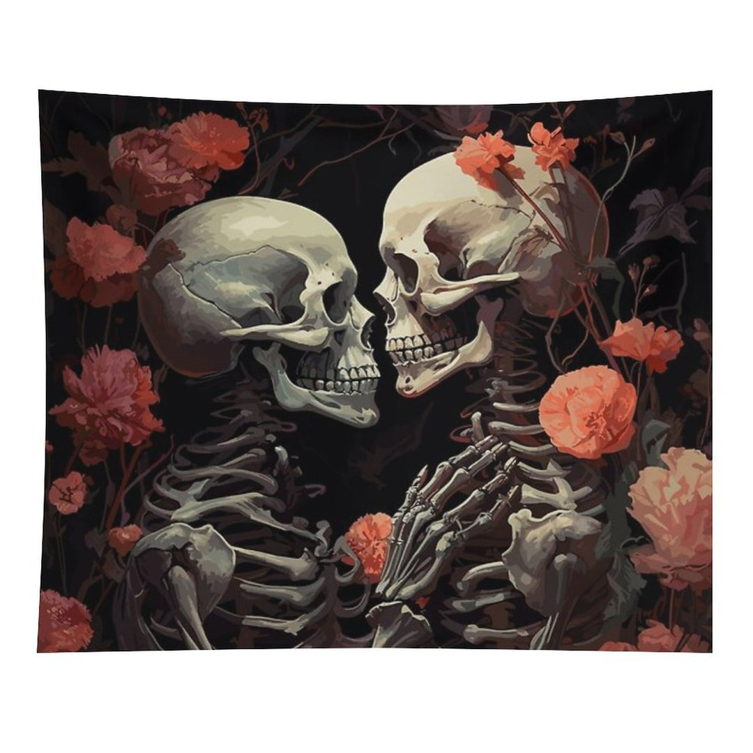 Together Skeleton Lover Art Tapestry