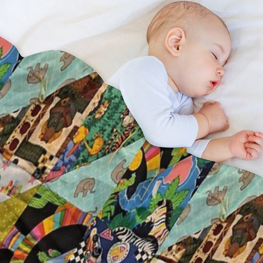 Kids Colorful Animal Funky And Fun Easy Care Throw Blanket