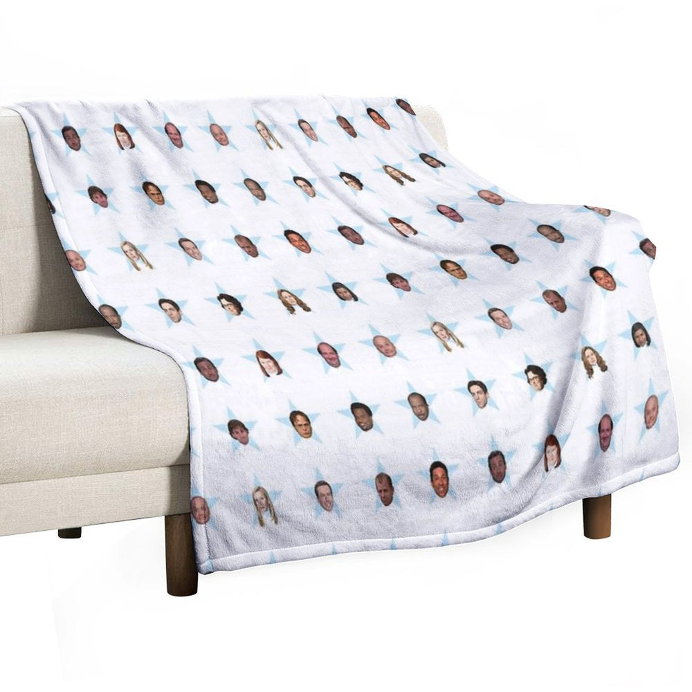 The Office Cast Star Stickers Travel-friendly Throw Blanket