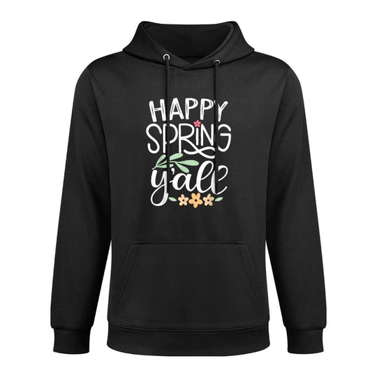 Happy Spring Yall Flowers Bloom Floral First Day of Spring Shrink-Resistant Hoodie