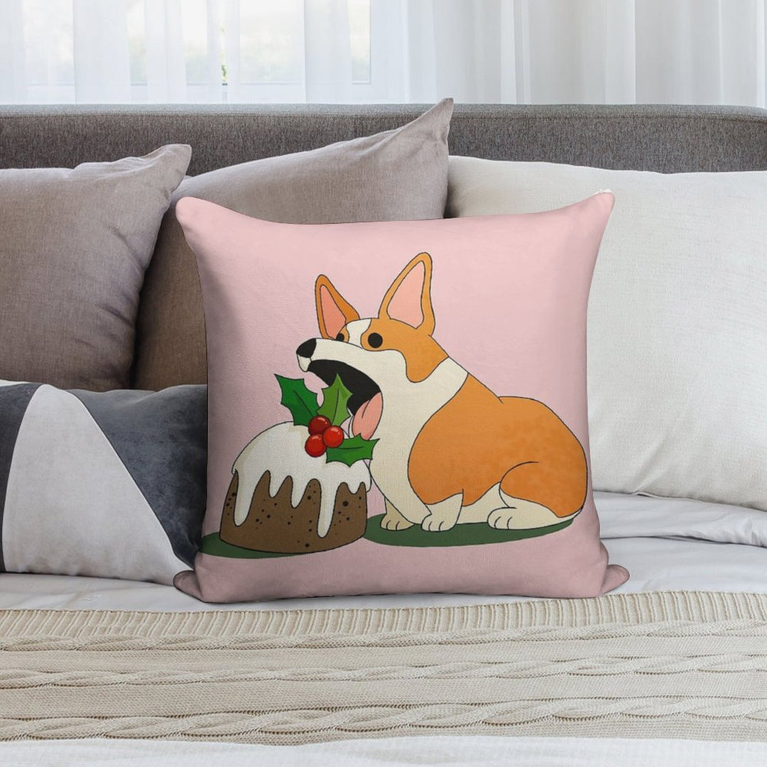 Christmas Corgi Soft High-Density Material Throw Pillow