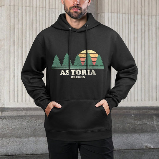 Astoria OR Vintage Throwback Retro 70s Design Relaxed Fit Hoodie