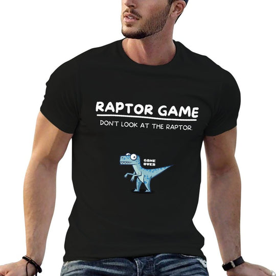 Raptor Game Funny Dinosaur Meme Comic Velociraptor Humor  Relaxed-fit T-Shirt