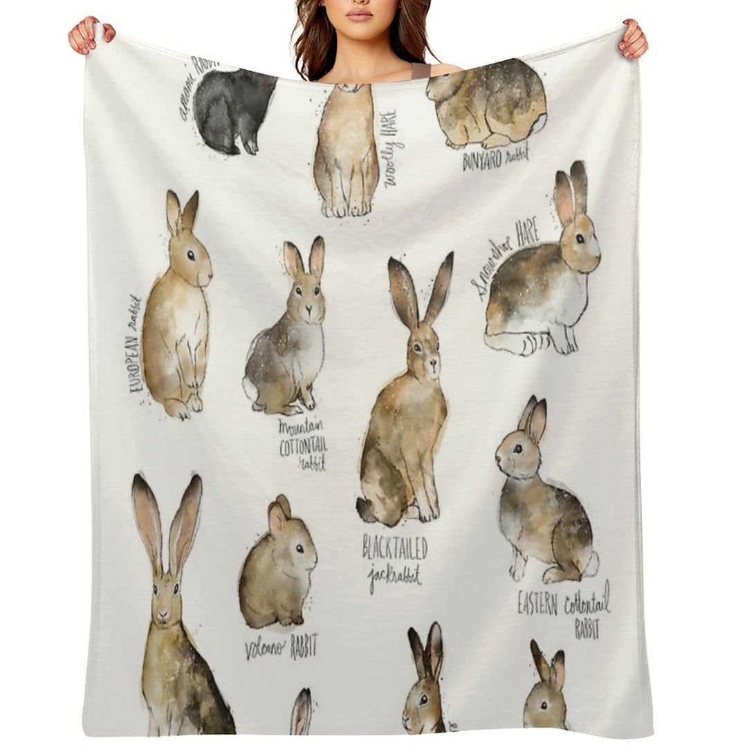 Rabbits & Hares Compact Throw Blanket