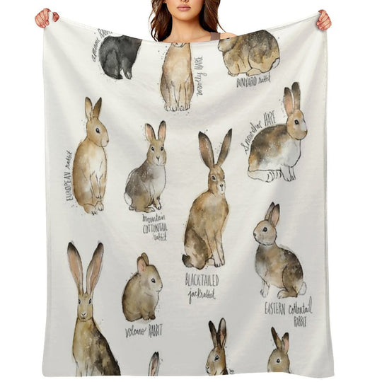 Rabbits & Hares Compact Throw Blanket
