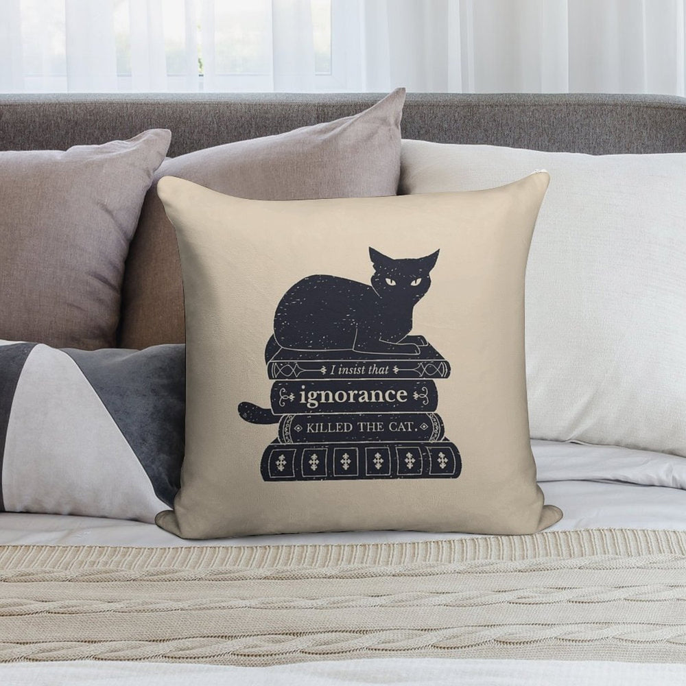 Dark Academia Ignorance Killed The Cat Soft Multiple Sizes Throw Pillow