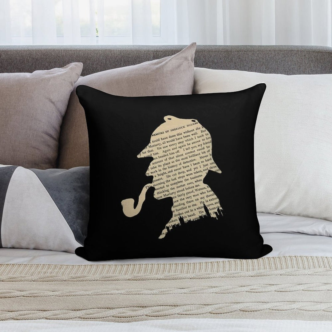 Classic Sherlock Holmes Soft Skin-Friendly Throw Pillow