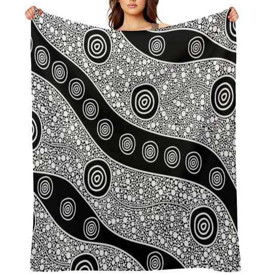 Authentic Aboriginal Art - Untitled Eco-conscious Throw Blanket
