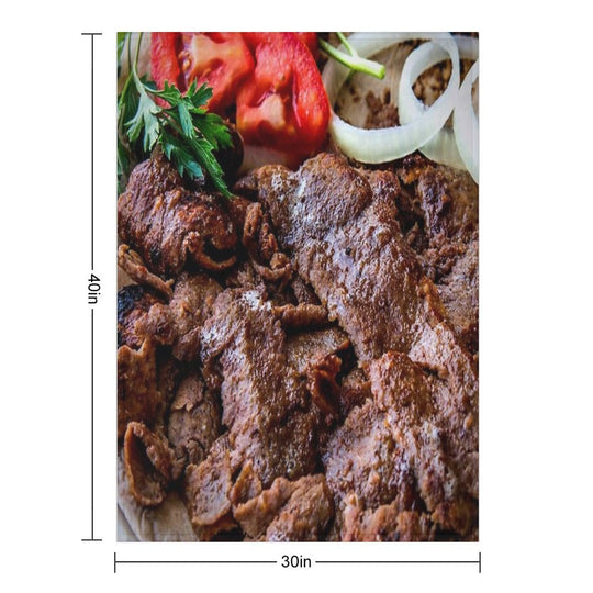Turkish Doner Kebab Shrink-resistant Throw Blanket