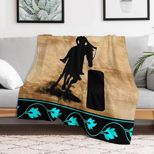 BARREL RACING HORSE, BARREL RACING GIFTS FOR HER Compact Throw Blanket