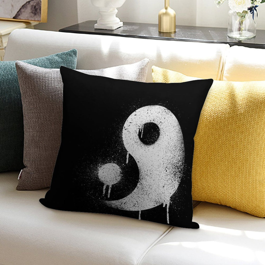 Graffiti Zen Master - Spray Paint Yin Yang Soft Gift Ready Throw Pillow
