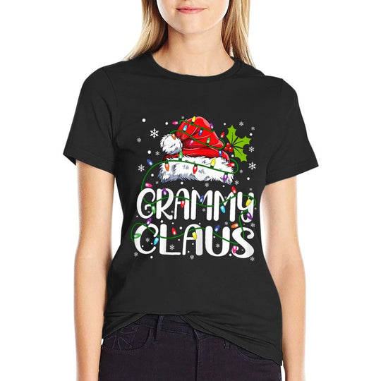 Grammy Claus Christmas Lights Pajama Family Matching  Durable T-Shirt