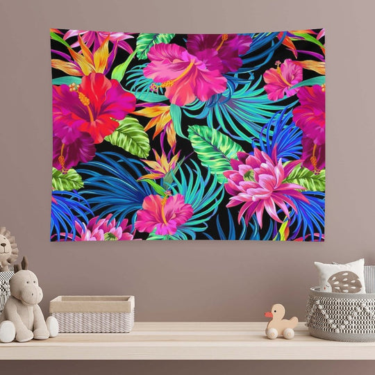 Drive You Mad Hibiscus Pattern Tapestry