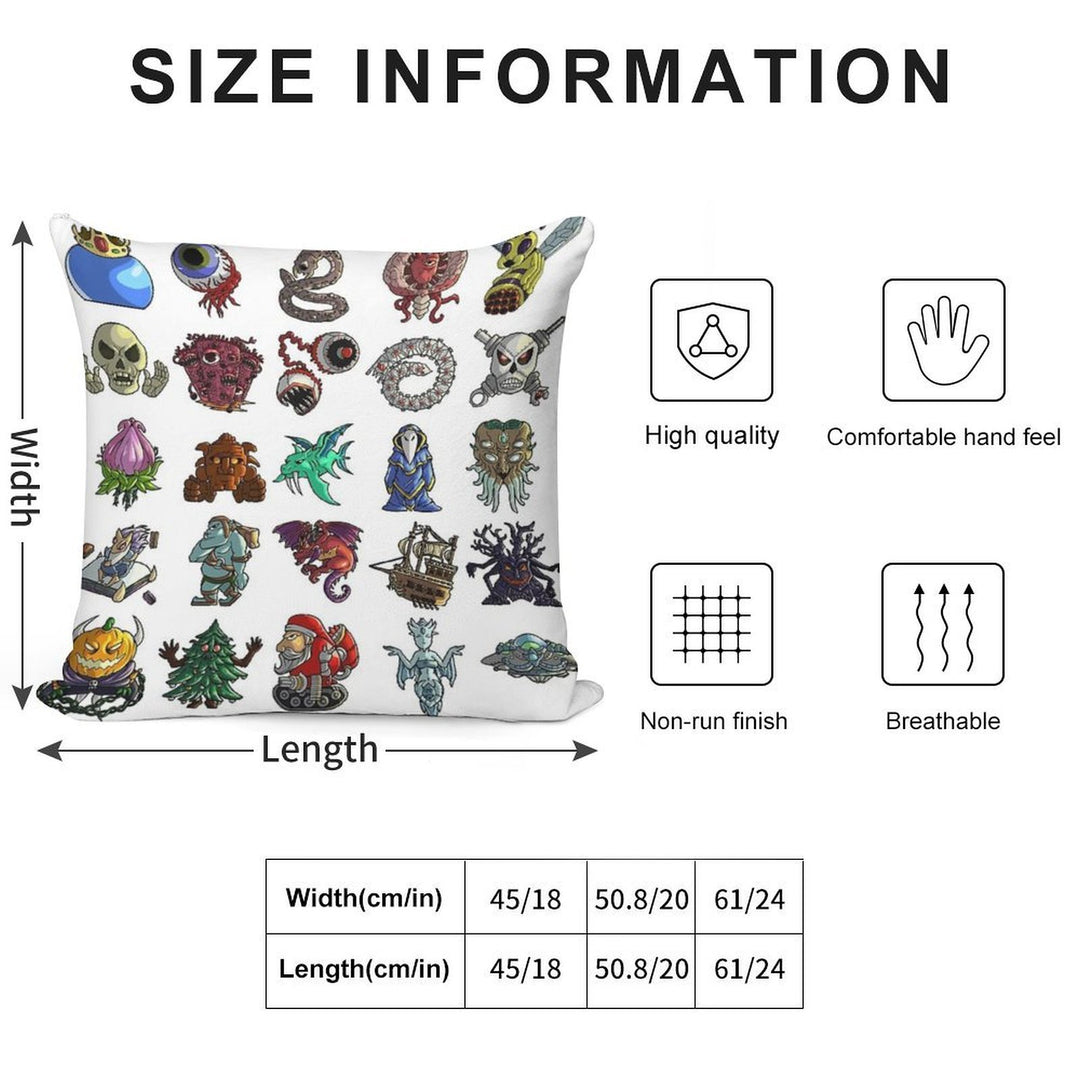 Terrarias All Boss Soft Bedroom Essential Throw Pillow