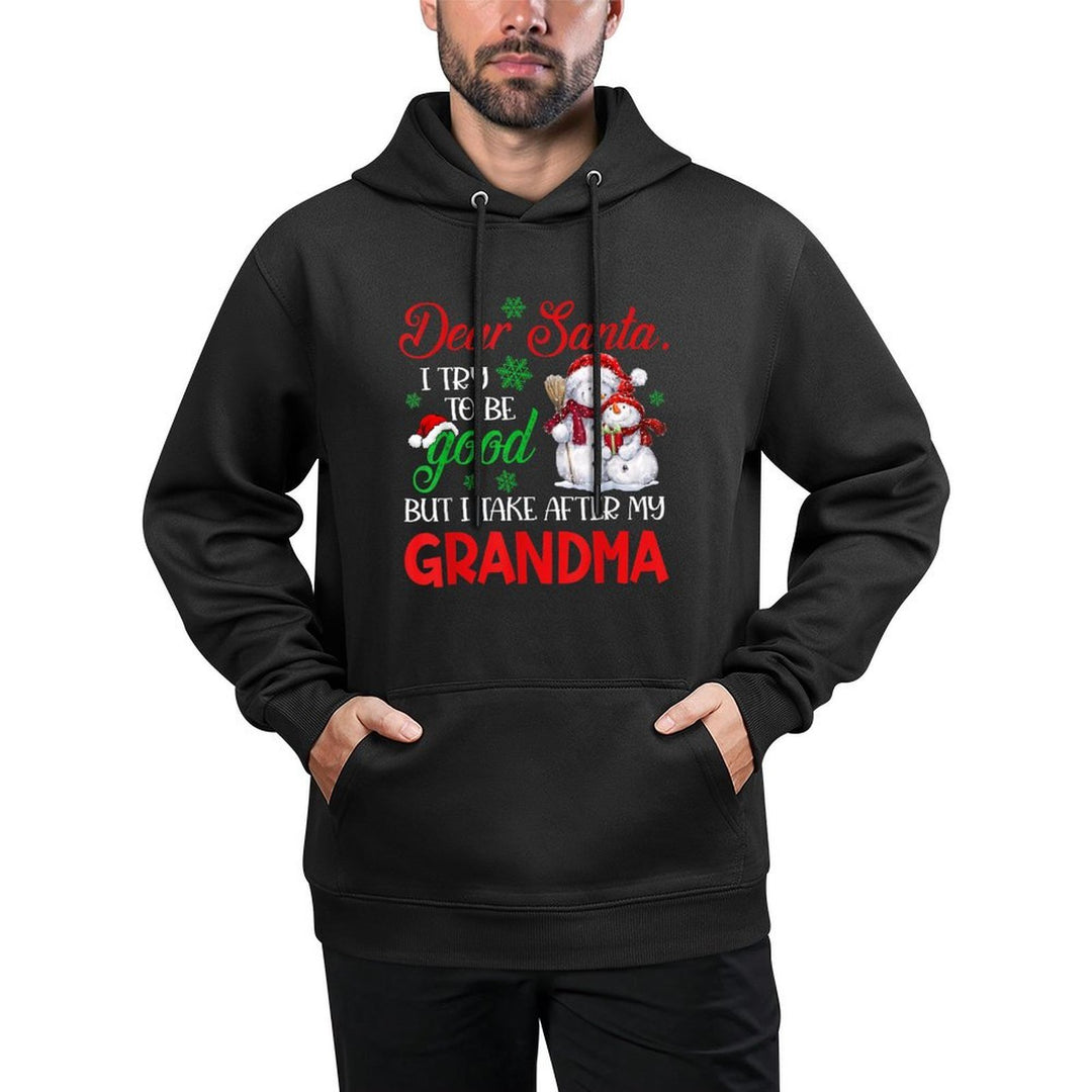 Dear Santa I Try To Be Good But I Take After My Grandma Xmas Medium-Weight Fabric Hoodie