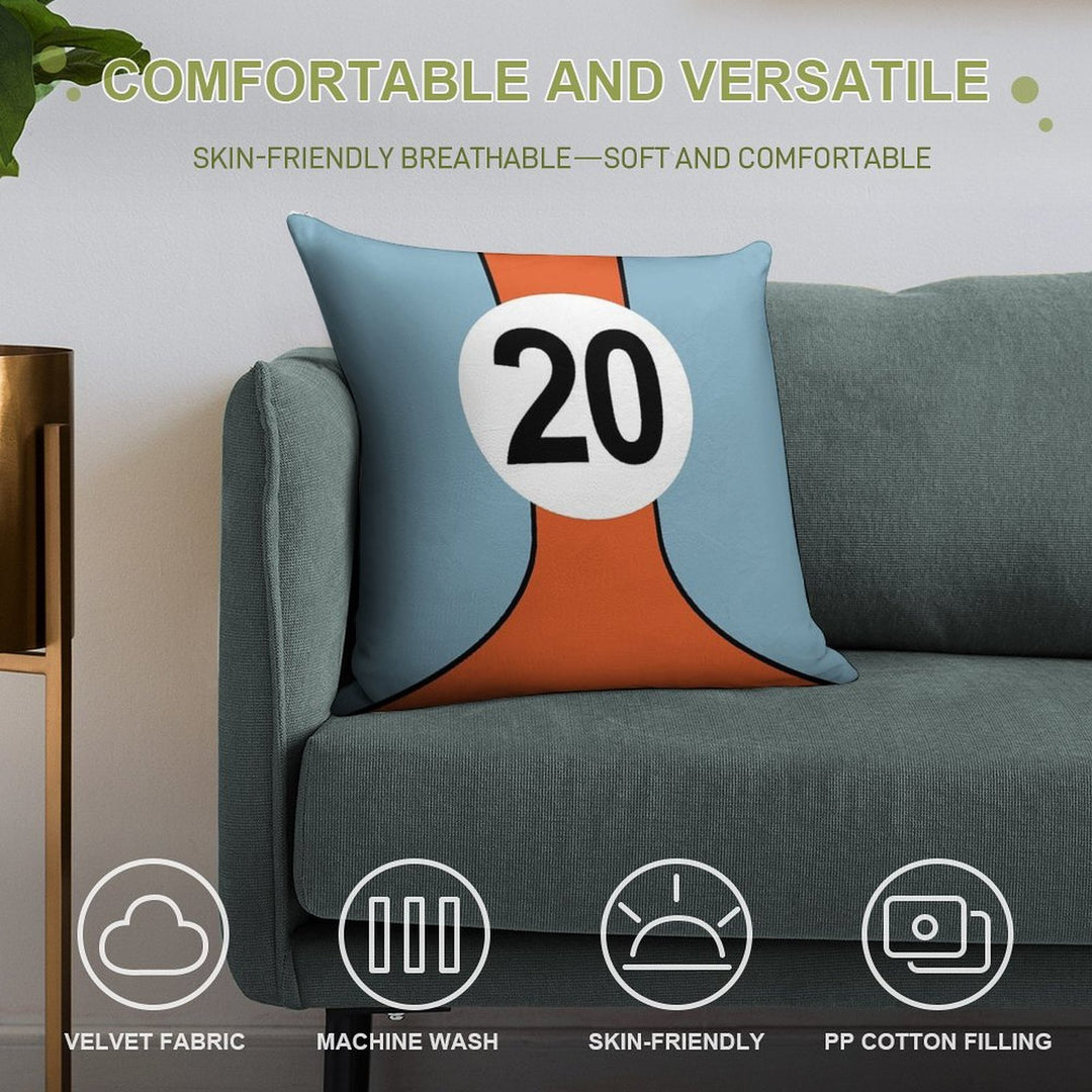 Racing Colours No20 Soft Short Plush Fabric Throw Pillow