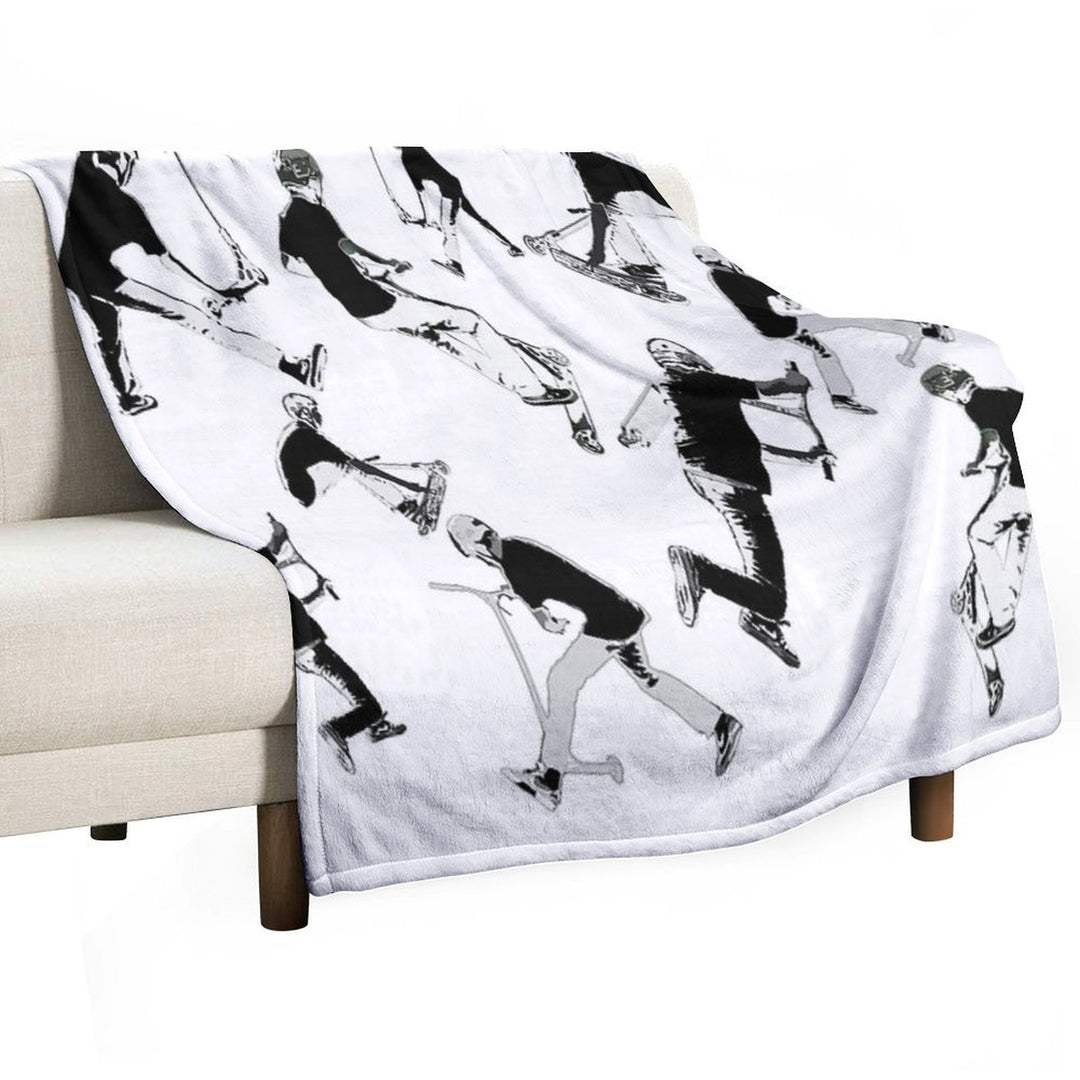 Airtime!- Stunt Scooter Fun Comfort Throw Blanket