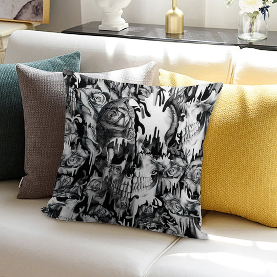 Gone in A Splash, Skull Pattern Soft Home Decor Throw Pillow