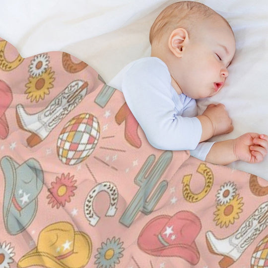 Disco Cowgirl Easy Care Throw Blanket