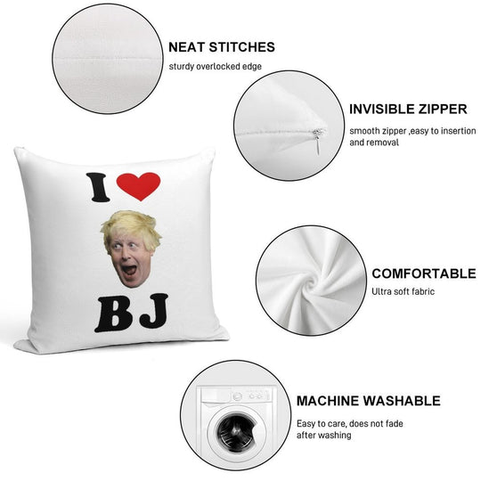 I Love BJ Soft High-Density Material Throw Pillow