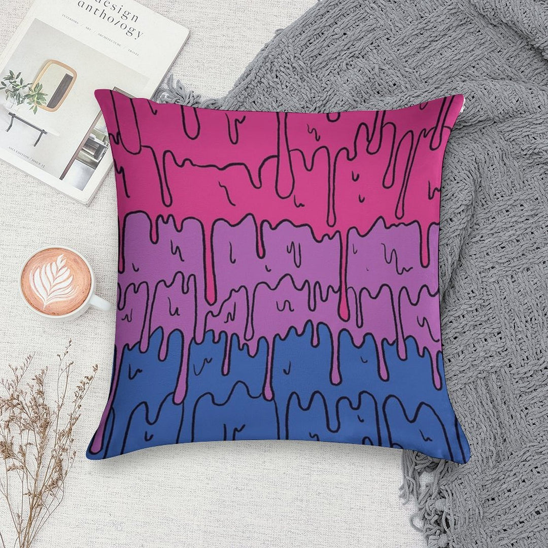 Pastel Kawaii Melting Bisexual Pride LGBTQ Design Soft Skin-Friendly Throw Pillow