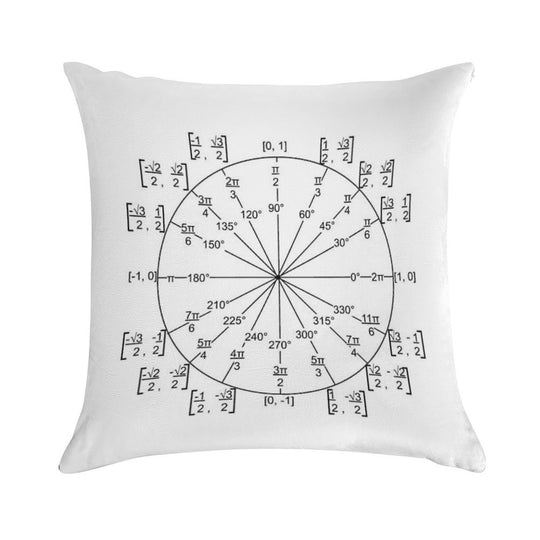 Unit Circle Trigonometry Soft Anti-Pilling Throw Pillow