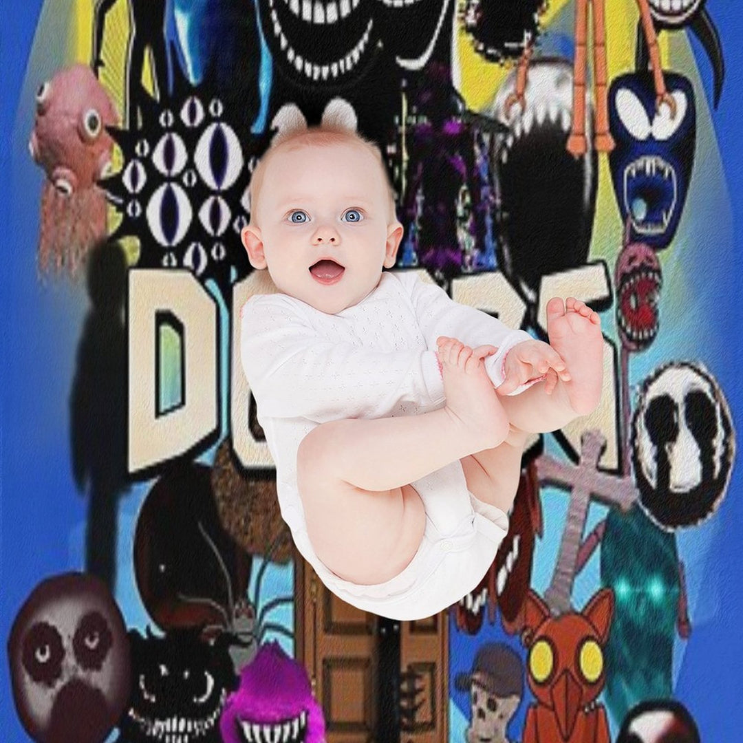 Doors All The Entities New Doors Game Update Easy Care Throw Blanket