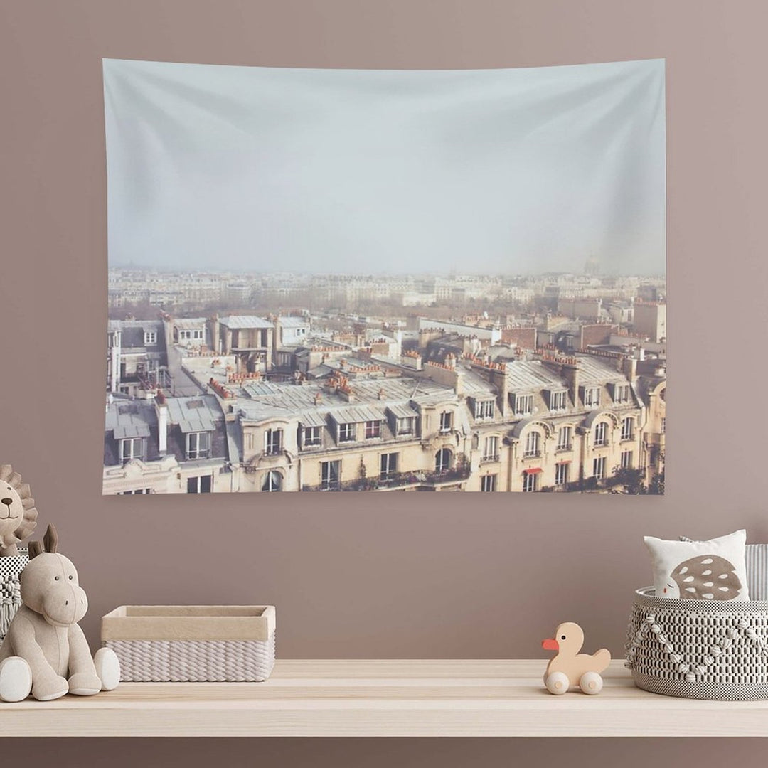 Paris Morning Rooftops Tapestry