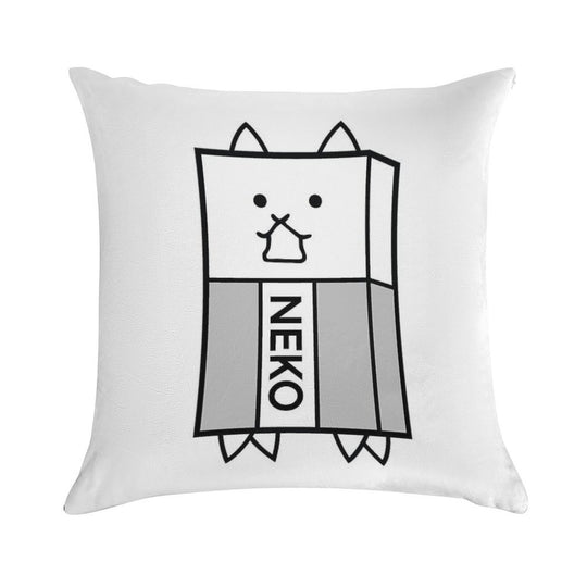 Battle Cats Eraser Cat Gomu Cat Soft Bedroom Essential Throw Pillow