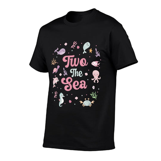 Two The Sea 2nd Birthday Ocean Theme Party 2 Years Old  Trendy Pattern T-Shirt