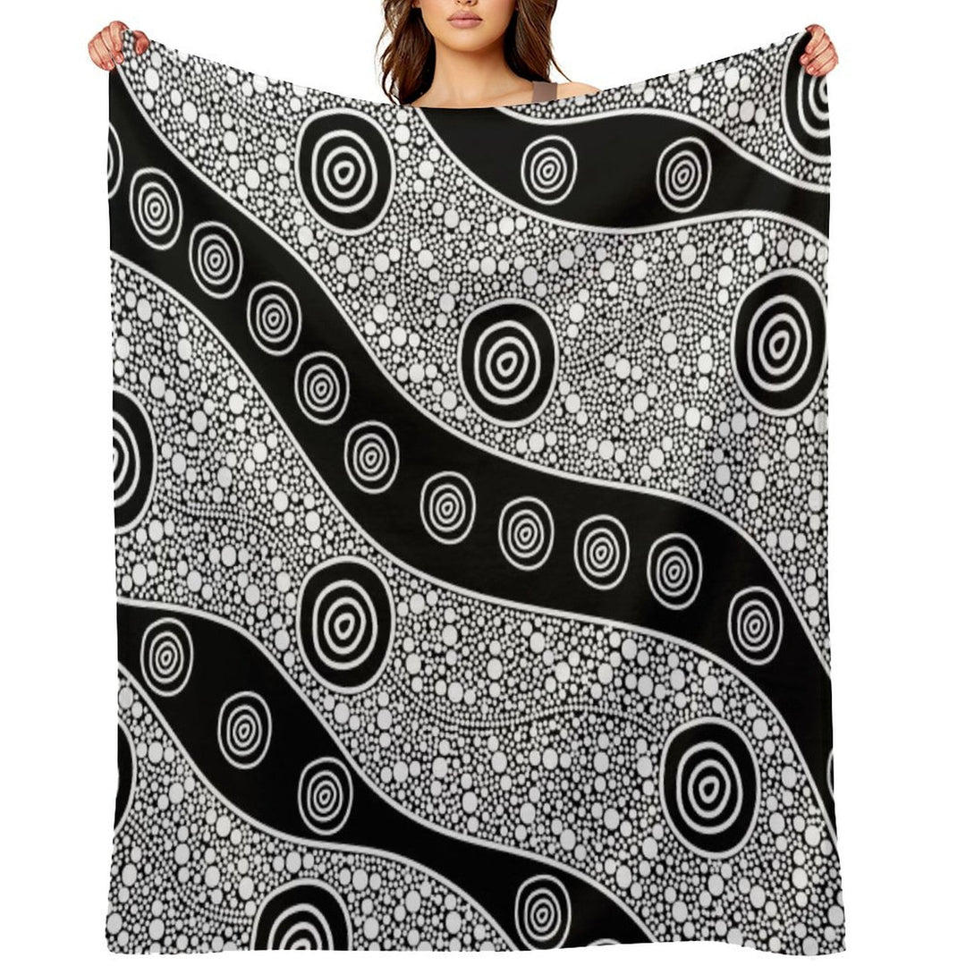 Authentic Aboriginal Art - Untitled Eco-conscious Throw Blanket
