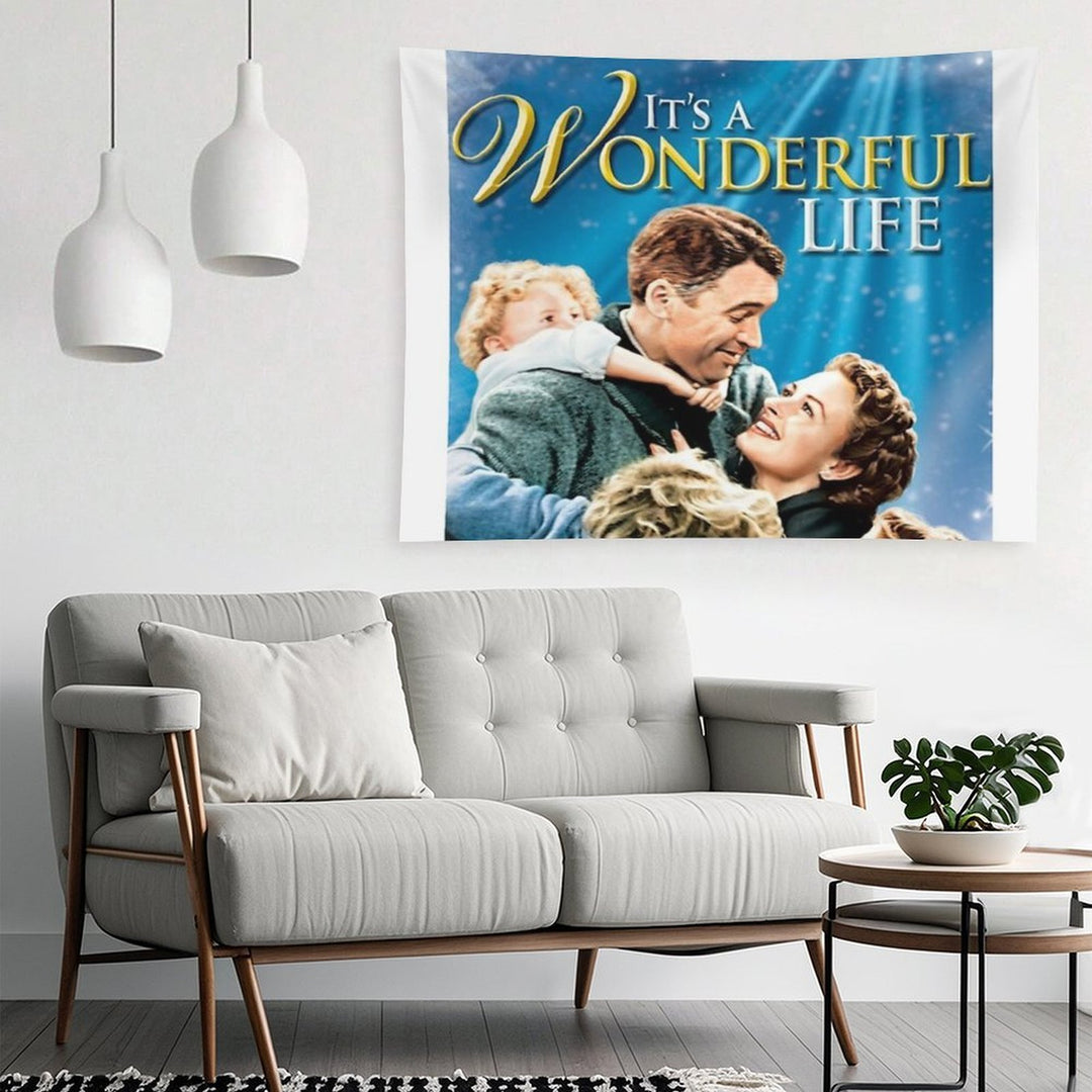 Vintage It's A Wonderful Life Vintage Classic Movie 1940s Tapestry