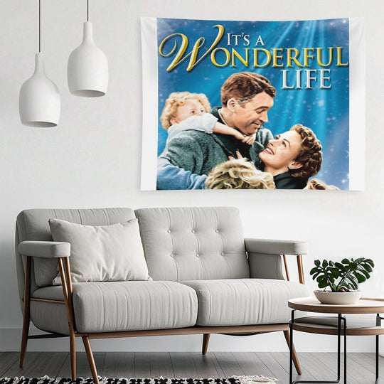 Vintage It's A Wonderful Life Vintage Classic Movie 1940s Tapestry