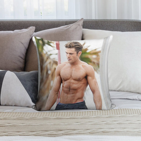 Zac Efron Soft Washable Throw Pillow