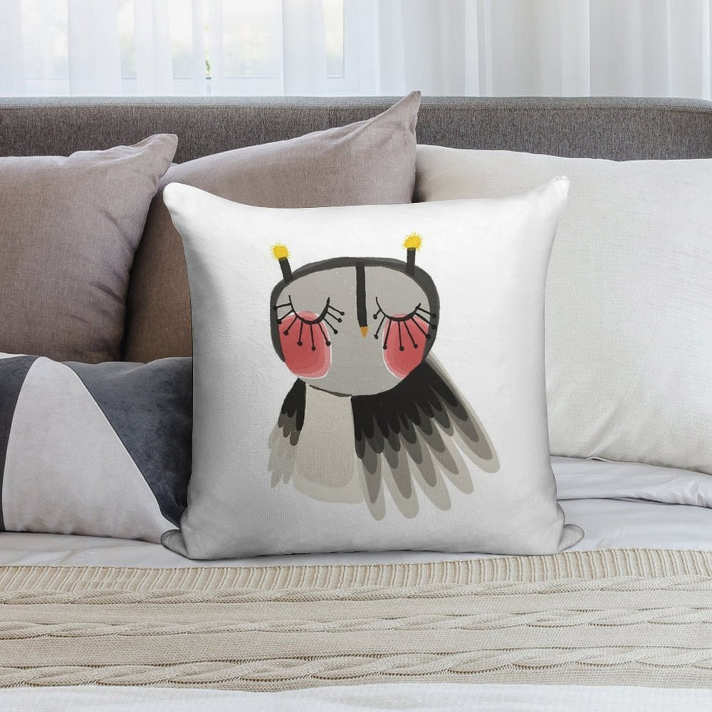 Rosy Cheeks Owl Soft Multiple Sizes Throw Pillow