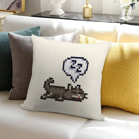 Stardew Valley Sleeping Cat Sploot Soft Style Accent Throw Pillow