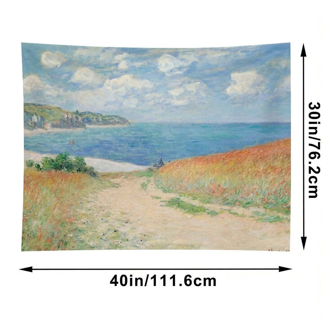Claude Monet Path Through The Wheat Fields at Pourville 1882 Tapestry
