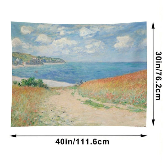 Claude Monet Path Through The Wheat Fields at Pourville 1882 Tapestry