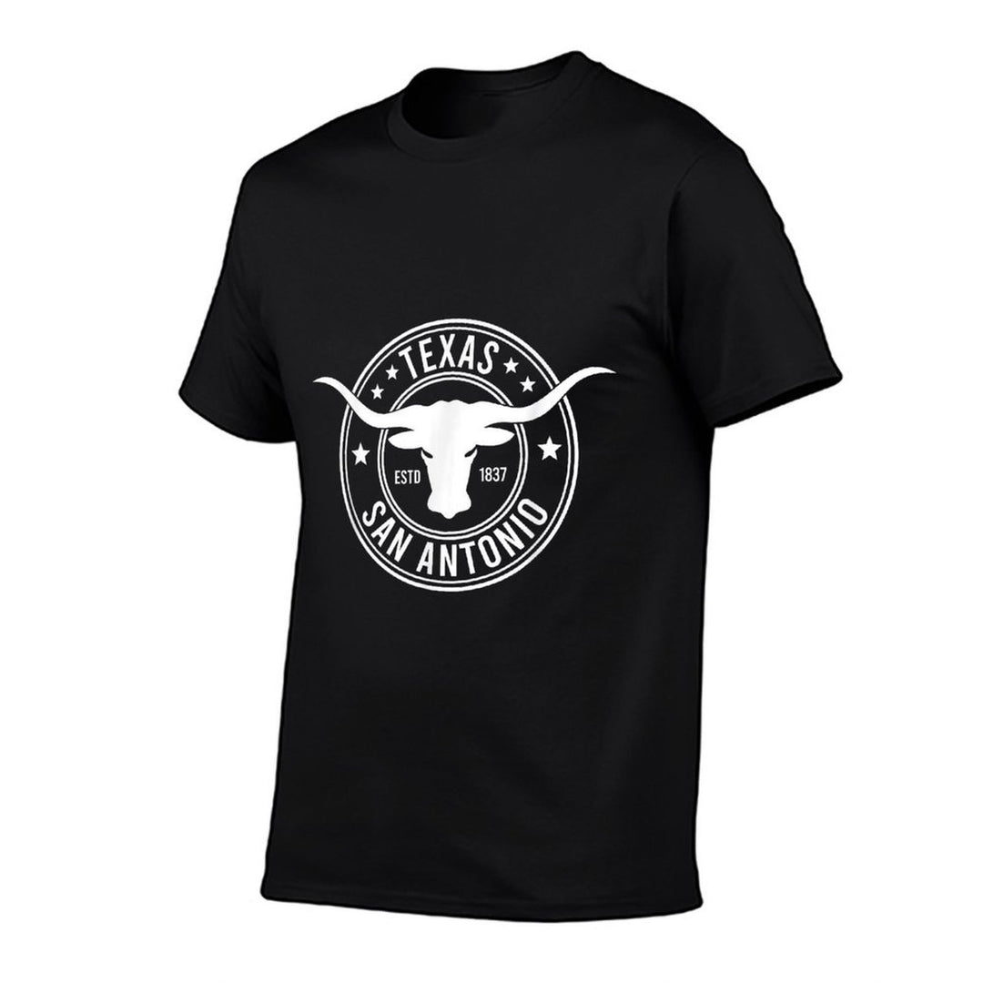 San Antonio Texas Black Heart, Unisex-Adults, Small,, Crew Neck  High-quality Stitching T-Shirt