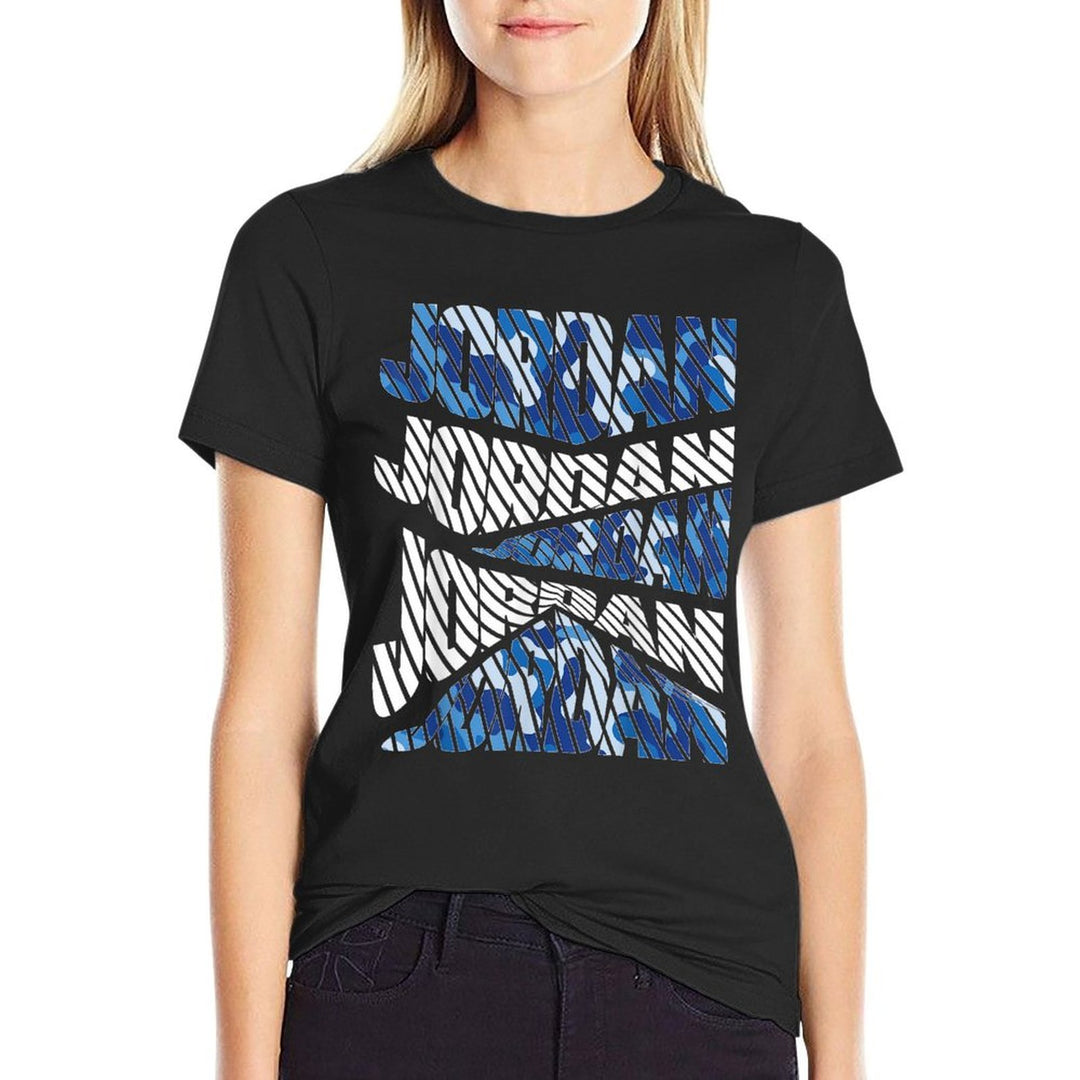 Diagonal Jordan Camo Pattern Blue Camouflage  Lightweight T-Shirt