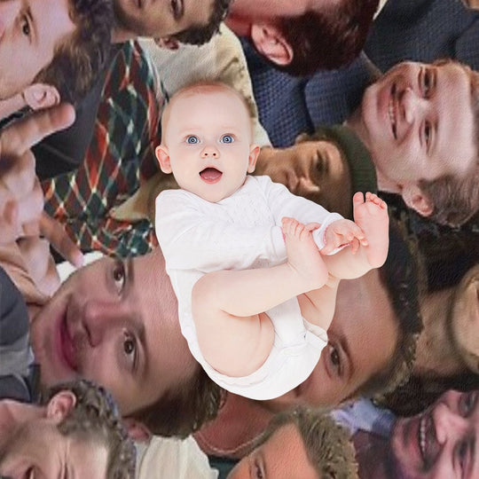 Joseph Quinn Photo Collage Sustainable Throw Blanket